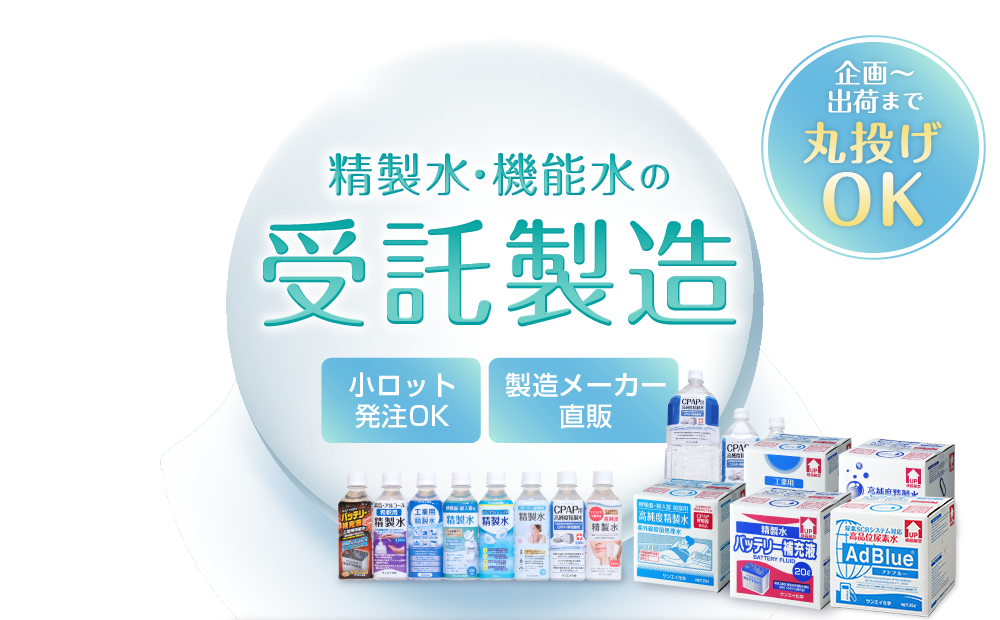 精製水・機能水の受託製造